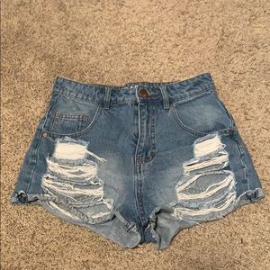 High Waisted Denim Shorts